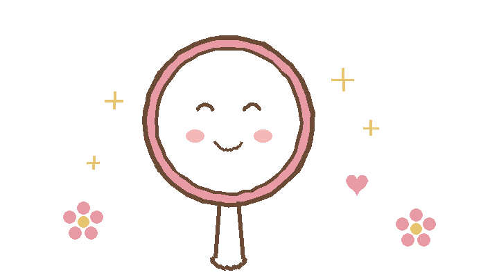 手鏡でにっこりのイラスト