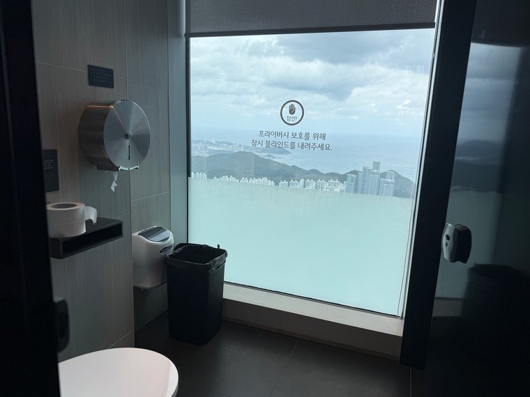 X the SKYのトイレの窓から見える景色