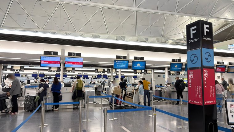セントレアの大韓航空のカウンター